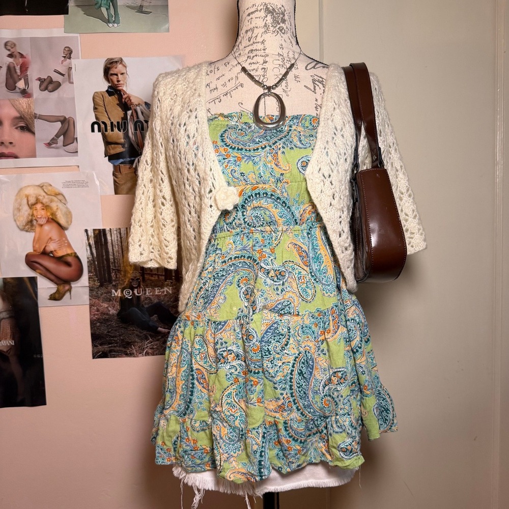 Y2K Paisley Mini Dress Mini
